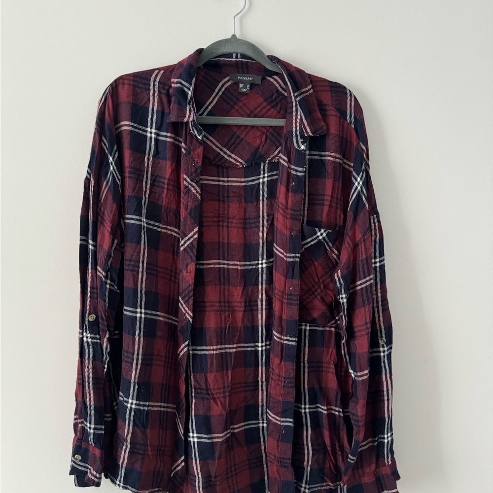 Primark Red and Black Checkered Men's Shirt